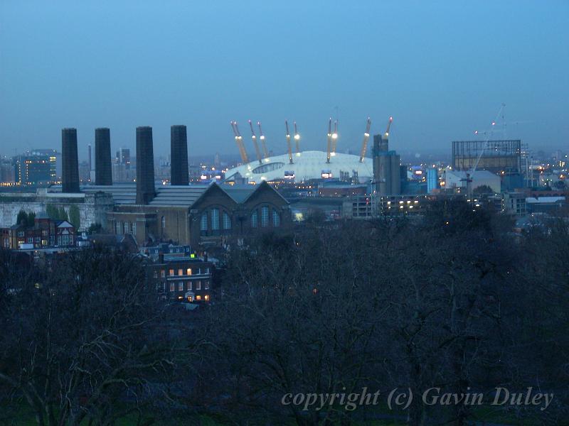 O2 Dome from Observatory Hill, evening, Greenwich Park DSCN0920.JPG -           